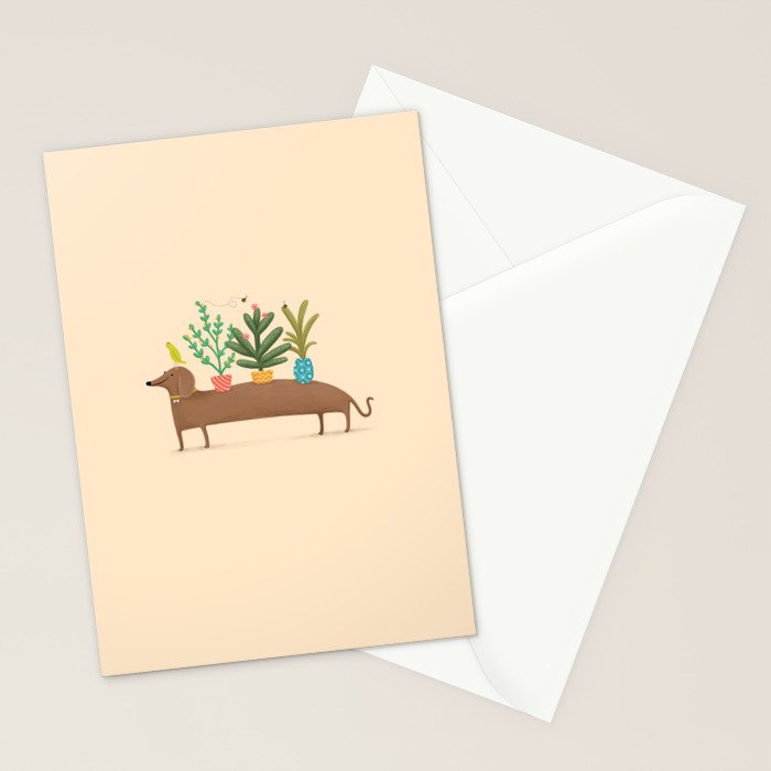 Dachshund & Parrot Stationery Card Gallery Image 2