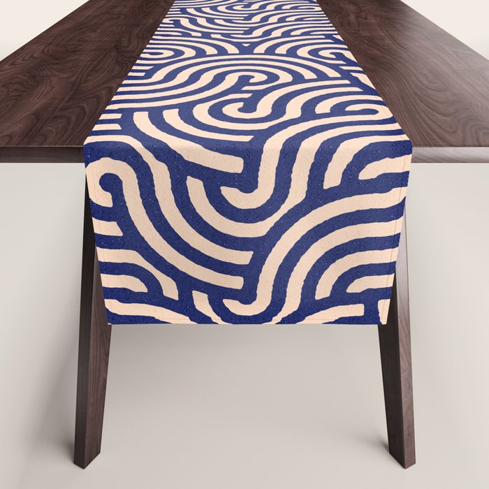SWIRL Lapis and Almond Table Runner Gallery Image 1