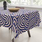 SWIRL Lapis and Almond Tablecloth Gallery Image 3