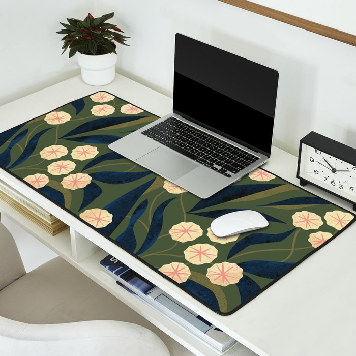 Green Floral Desk Mat Gallery Image 2
