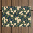 Green Floral Outdoor Rug Gallery Image 1