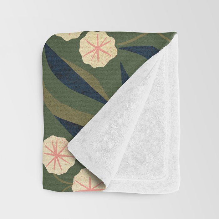 Green Floral Throw Blanket Gallery Image 3