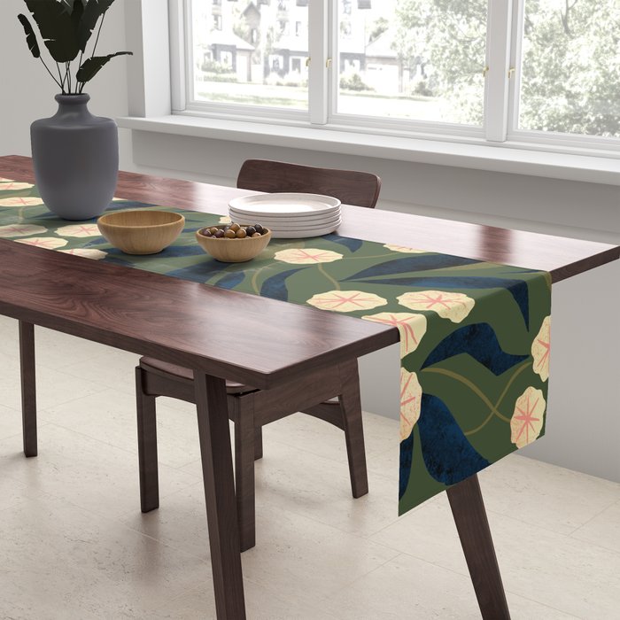Green Floral Table Runner Gallery Image 2