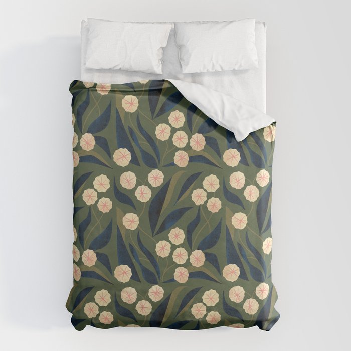 Green Floral Duvet Cover Gallery Image 1