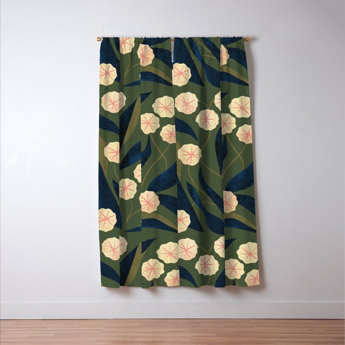 Green Floral Window Curtain Gallery Image 3