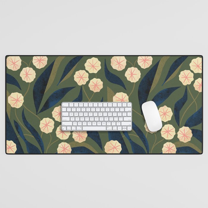 Green Floral Desk Mat Gallery Image 1