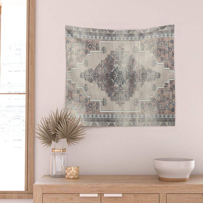 turkish floral - warm neutrals  Wall Tapestry Gallery Image 2