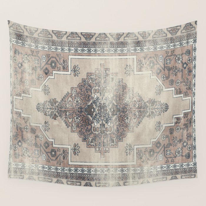 turkish floral - warm neutrals  Wall Tapestry Gallery Image 1