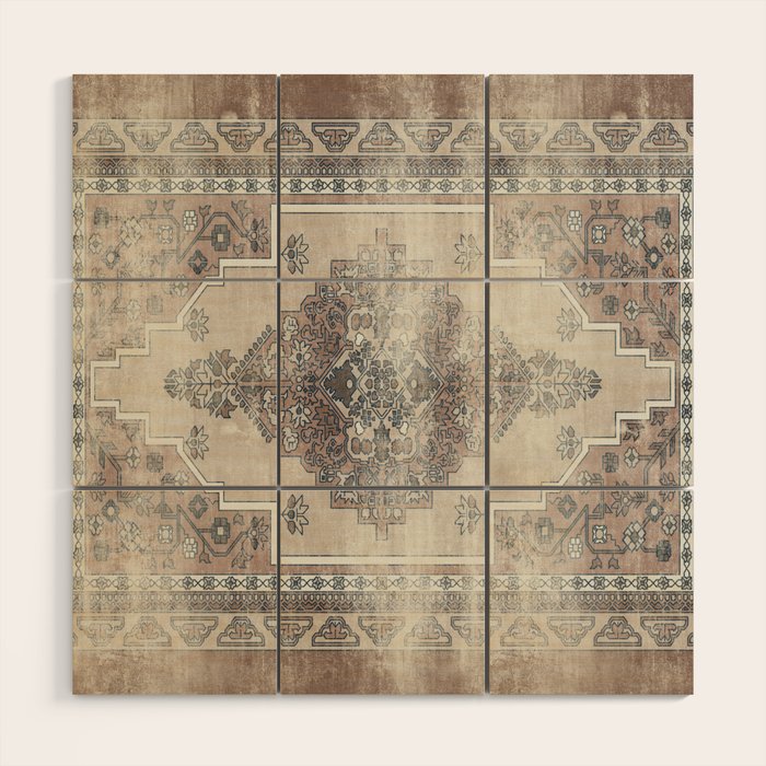 turkish floral - warm neutrals  Wood Wall Art Gallery Image 1