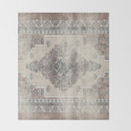 turkish floral - warm neutrals  Throw Blanket Gallery Image 2
