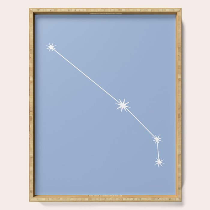 Aries Zodiac Star Constellation Line Art Sky Blue Serving Tray Gallery Image 1