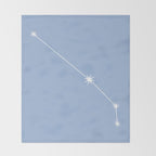 Aries Zodiac Star Constellation Line Art Sky Blue Throw Blanket Gallery Image 2