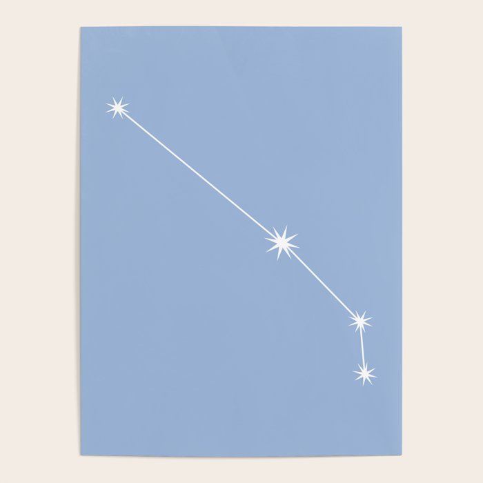 Aries Zodiac Star Constellation Line Art Sky Blue Poster Gallery Image 4