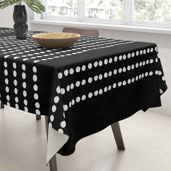 Spotted, African Pattern in Black and White Tablecloth Gallery Image 3