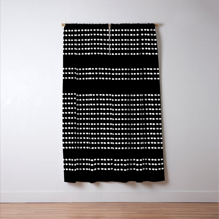 Spotted, African Pattern in Black and White Window Curtain Gallery Image 3