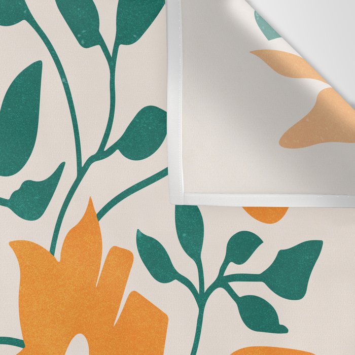 Tangerine & Pine: Matisse Flowers & Leaves Wall Tapestry Gallery Image 3