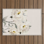 White Peonies Outdoor Rug Gallery Image 1