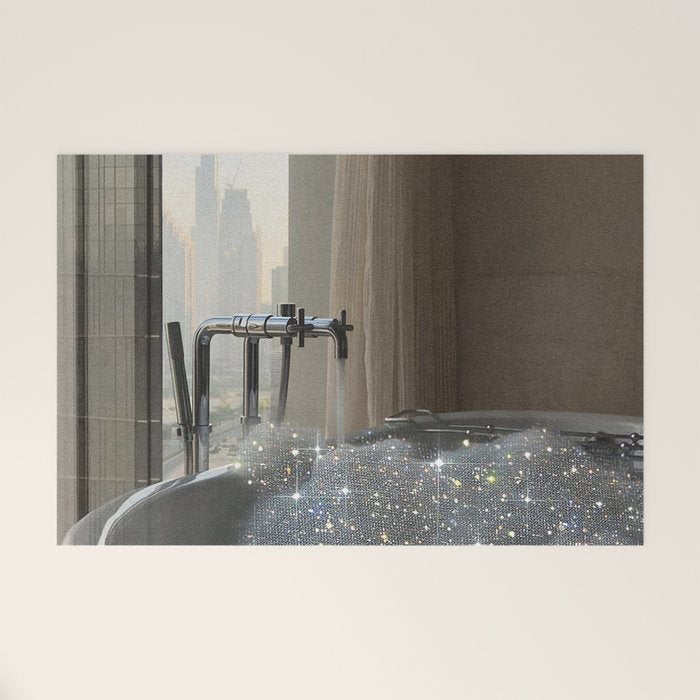 PERFECT MORNING | digital art collage by Yana Potter | bathroom aesthetic | chill and relax vibes  Welcome Mat Gallery Image 1