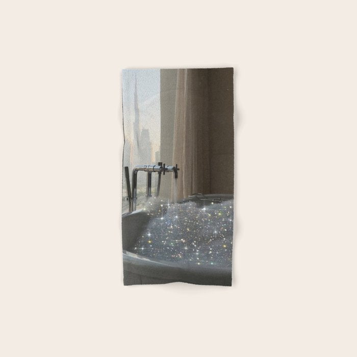 PERFECT MORNING | digital art collage by Yana Potter | bathroom aesthetic | chill and relax vibes  Bath Towel Gallery Image 1