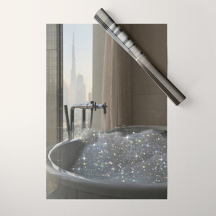 PERFECT MORNING | digital art collage by Yana Potter | bathroom aesthetic | chill and relax vibes  Wrapping Paper Gallery Image 1