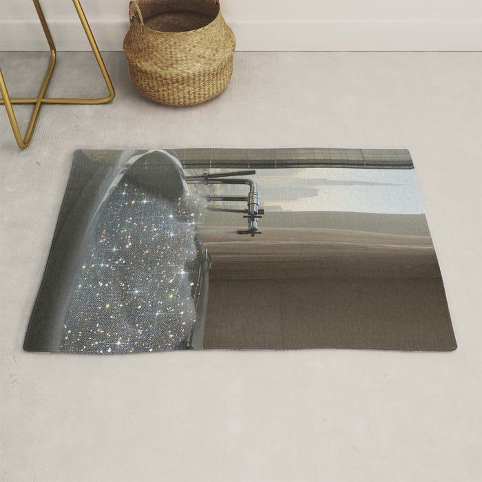 PERFECT MORNING | digital art collage by Yana Potter | bathroom aesthetic | chill and relax vibes  Rug Gallery Image 1