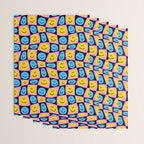 Retro happy smiling face checkered pattern Wrapping Paper Gallery Image 3