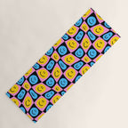 Retro happy smiling face checkered pattern Yoga Mat Gallery Image 1