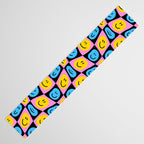 Retro happy smiling face checkered pattern Table Runner Gallery Image 3
