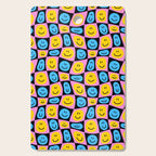 Retro happy smiling face checkered pattern Cutting Board Gallery Image 1
