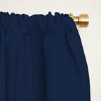 Boho, Floral Watercolor, Roses, Navy Blue and Pink Window Curtain Gallery Image 2