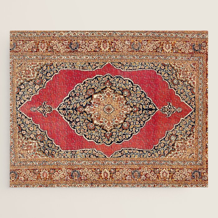 Tabriz  Antique West Persian Azerbaijan Carpet Print Jigsaw Puzzle Gallery Image 1