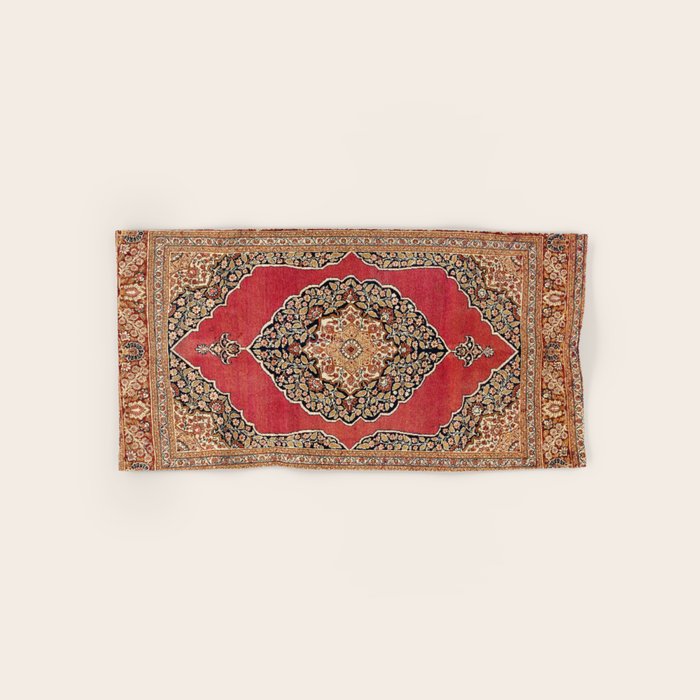 Tabriz  Antique West Persian Azerbaijan Carpet Print Bath Towel Gallery Image 1