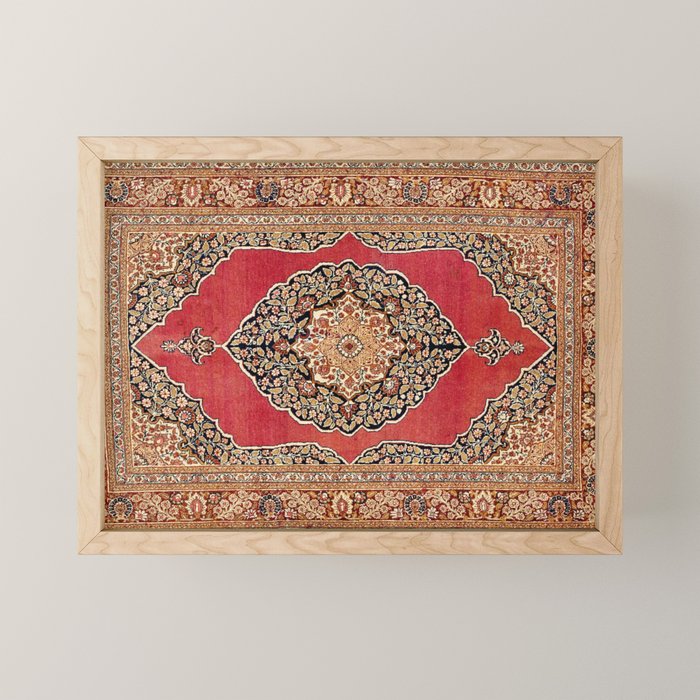 Tabriz  Antique West Persian Azerbaijan Carpet Print Mini Art Print Gallery Image 1