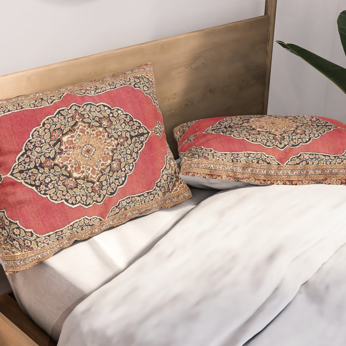 Tabriz  Antique West Persian Azerbaijan Carpet Print Pillow Sham Gallery Image 2