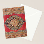 Tabriz  Antique West Persian Azerbaijan Carpet Print Stationery Card Gallery Image 2