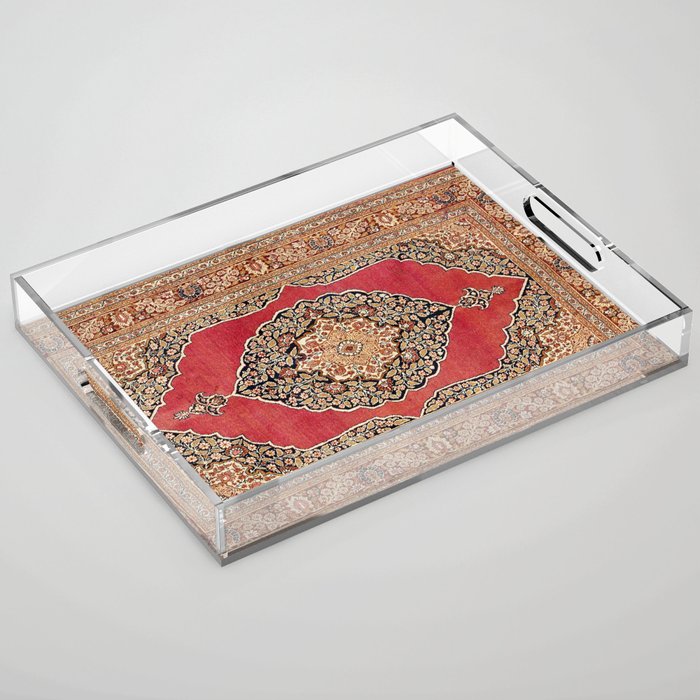 Tabriz  Antique West Persian Azerbaijan Carpet Print Acrylic Tray Gallery Image 1