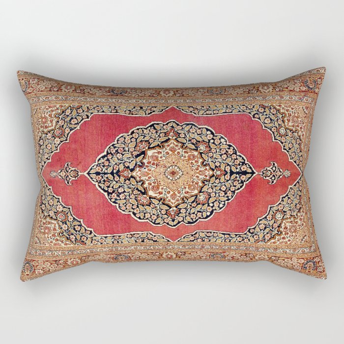 Tabriz  Antique West Persian Azerbaijan Carpet Print Rectangular Pillow Gallery Image 2
