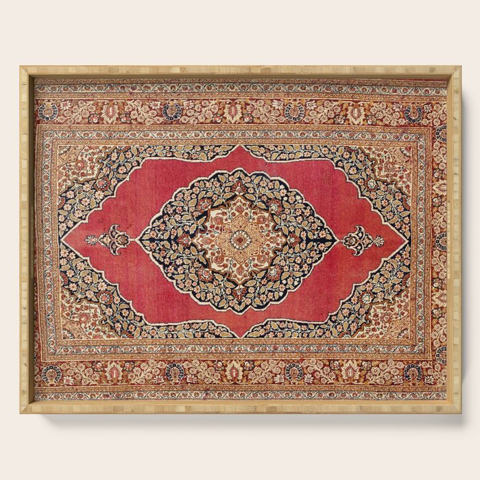 Tabriz  Antique West Persian Azerbaijan Carpet Print Serving Tray Gallery Image 1