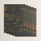 Mid-Century Modern Kinetikos Pattern Black Avocado Green Orange Wrapping Paper Gallery Image 3