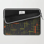 Mid-Century Modern Kinetikos Pattern Black Avocado Green Orange Laptop Sleeve Gallery Image 2