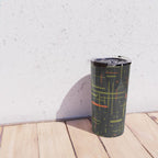 Mid-Century Modern Kinetikos Pattern Black Avocado Green Orange Travel Mug Gallery Image 4