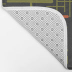 Mid-Century Modern Kinetikos Pattern Black Avocado Green Orange Bath Mat Gallery Image 2