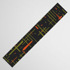 Mid-Century Modern Kinetikos Pattern Black Avocado Green Orange Table Runner Gallery Image 3