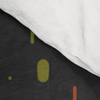 Mid-Century Modern Kinetikos Pattern Black Avocado Green Orange Comforter Gallery Image 4