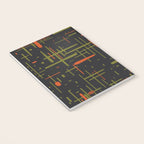Mid-Century Modern Kinetikos Pattern Black Avocado Green Orange Notebook Gallery Image 3