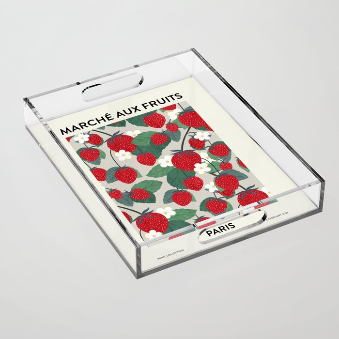 Fruit market Paris retro inspiration Acrylic Tray Gallery Image 1