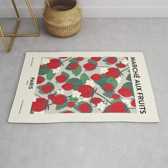 Fruit market Paris retro inspiration Rug Gallery Image 1