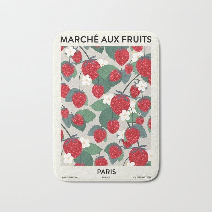 Fruit market Paris retro inspiration Bath Mat Gallery Image 1