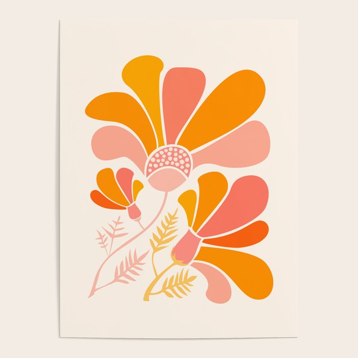 Floral Disco Party - 70s Style Wildflowers Poster Gallery Image 4