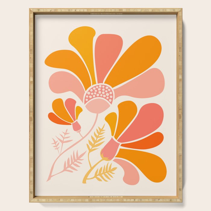 Floral Disco Party - 70s Style Wildflowers Serving Tray Gallery Image 1